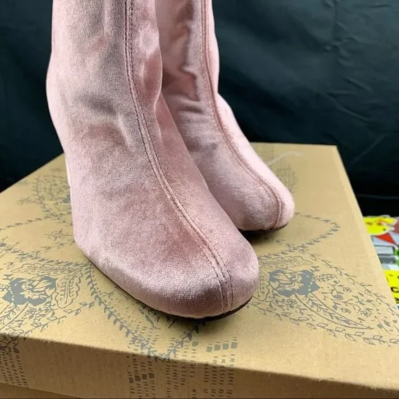 Free People Velvet Cecile Rose Ankle Boots Various Sizes - Picture 7 of 12